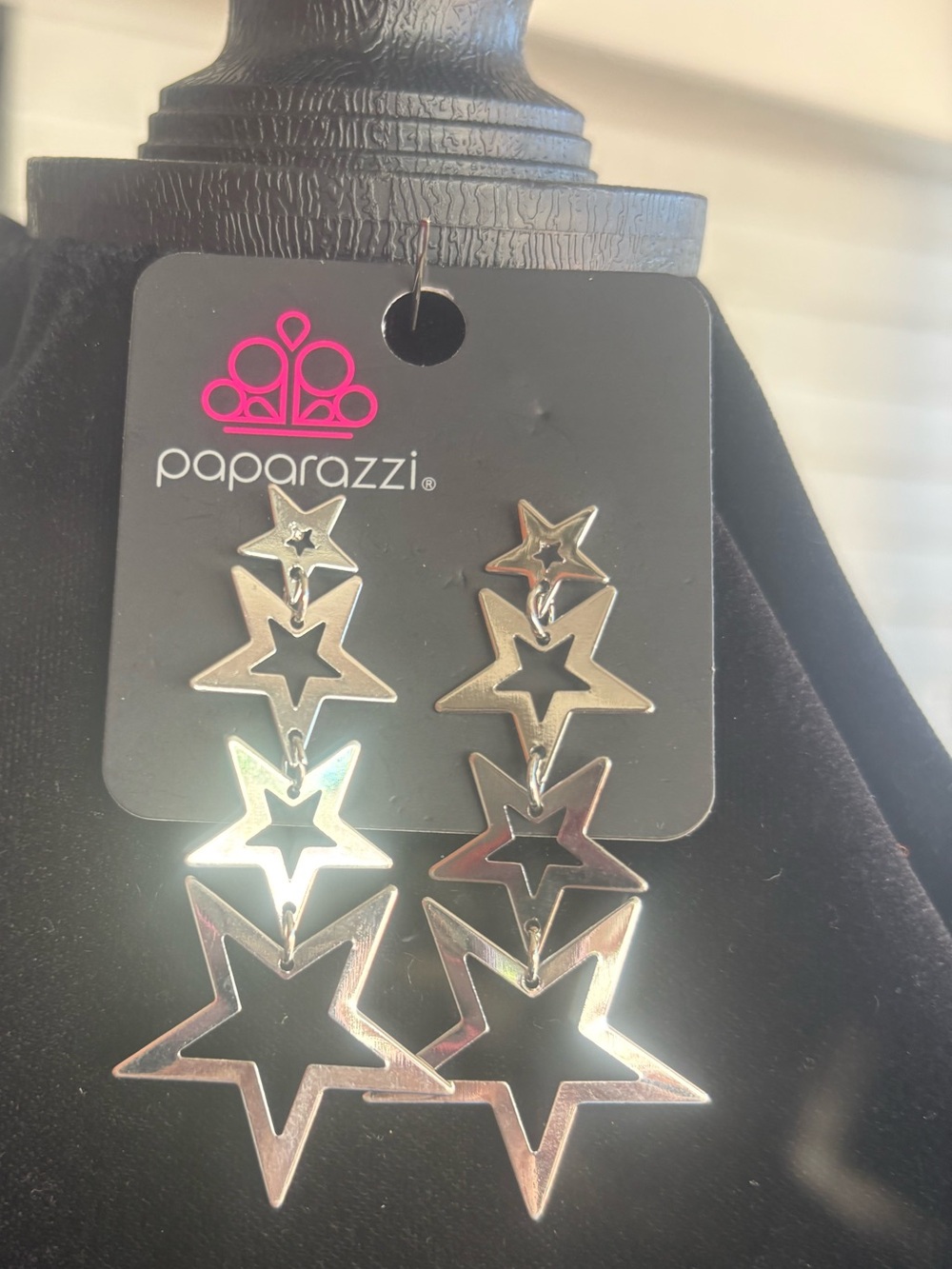 paparazzi Silver Multi-Star Dangle Earrings